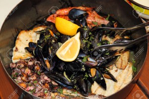 Seafood in the pot